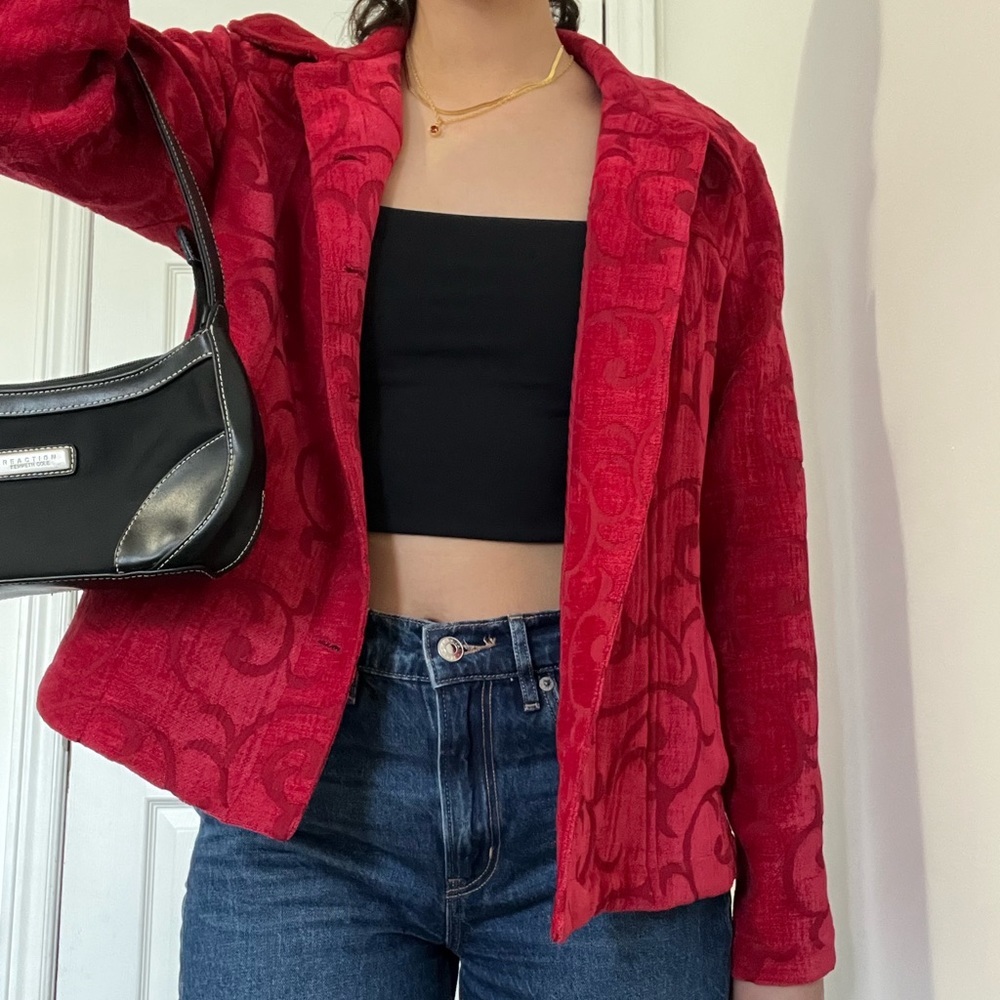 Vintage Red Blazer - Jewel Toned